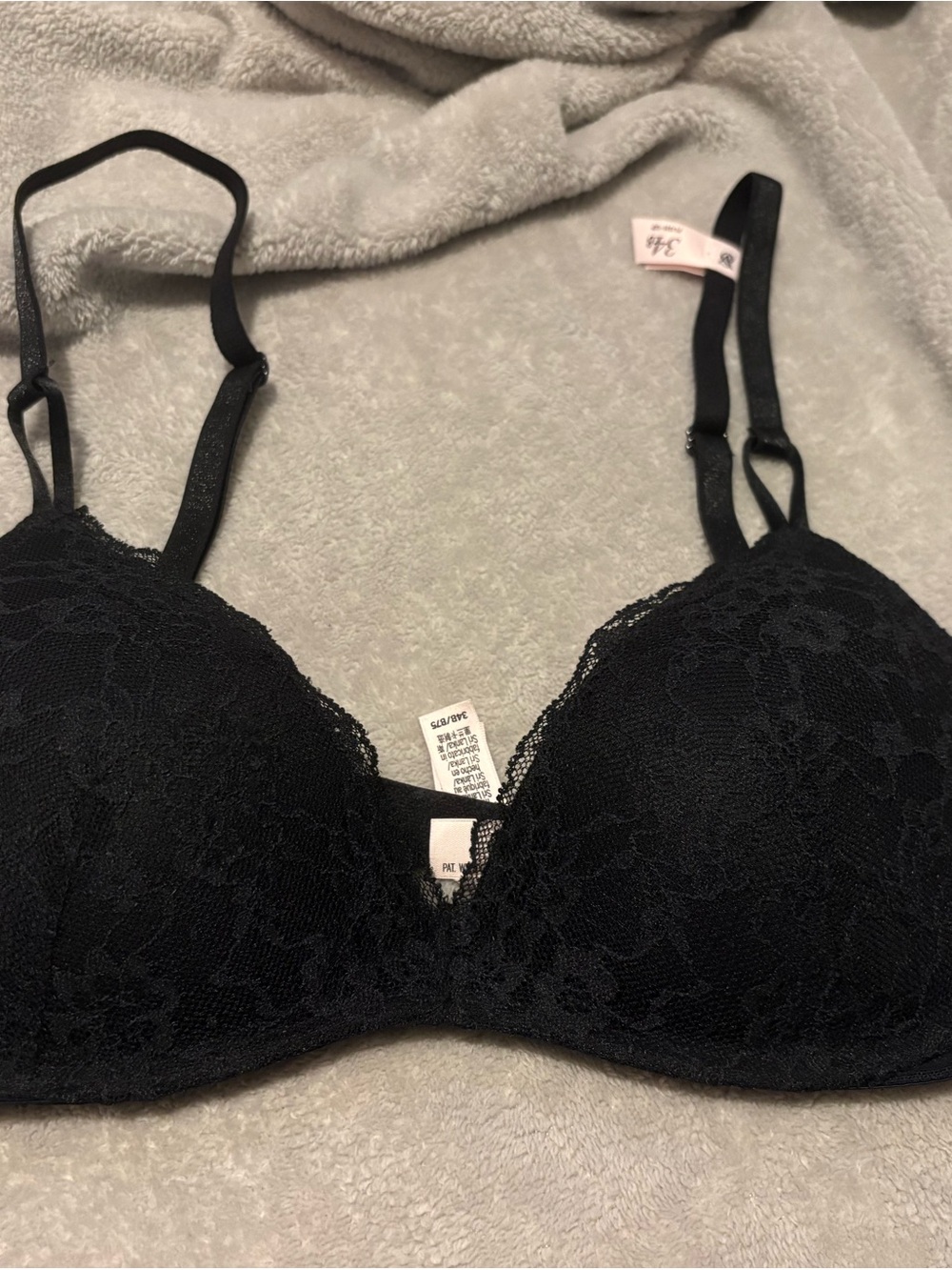 Victoria's Secret Black Lace Padded Bra